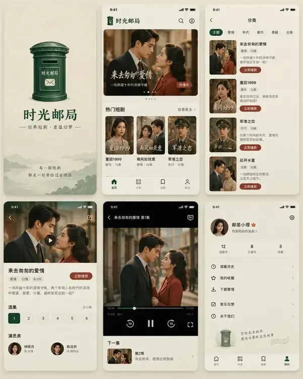 AI片短剧网站 App 界面预览